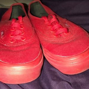 All red van shoes